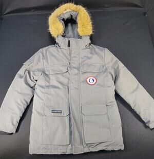 Classic Vogue Men's 2XL Gray Down Parka Faux Fur Hood Winter Jacket Coat Heavy